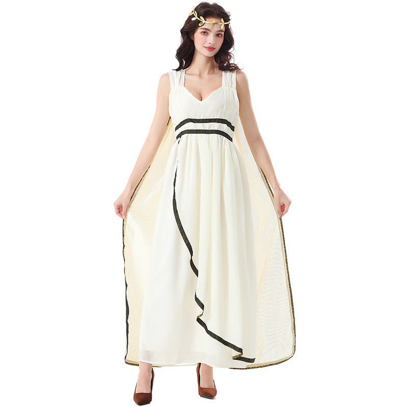 Halloween Costume Medieval Ancient Greek Roman Mythology Character Veil Dress Costume